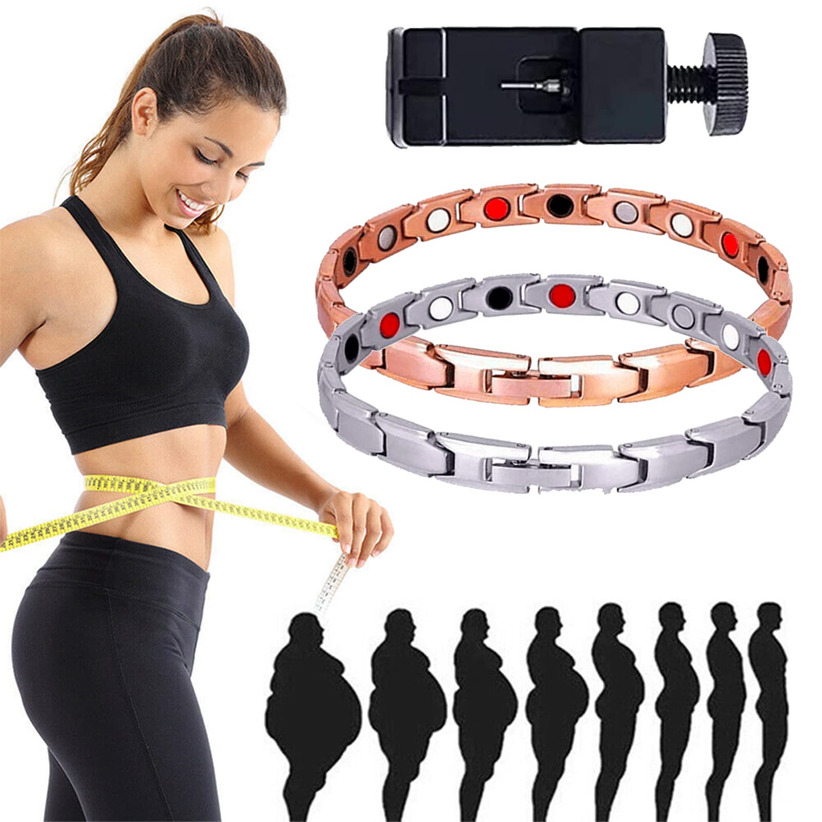 Lincang 2 PCS Magnetic Therapy Bracelet for Women & Men - Lymphatic Drainage, Fashionable Energy Health Bracelet with Healing Magnets | Perfect for Wellness, Yoga, Meditation & Daily Wear
