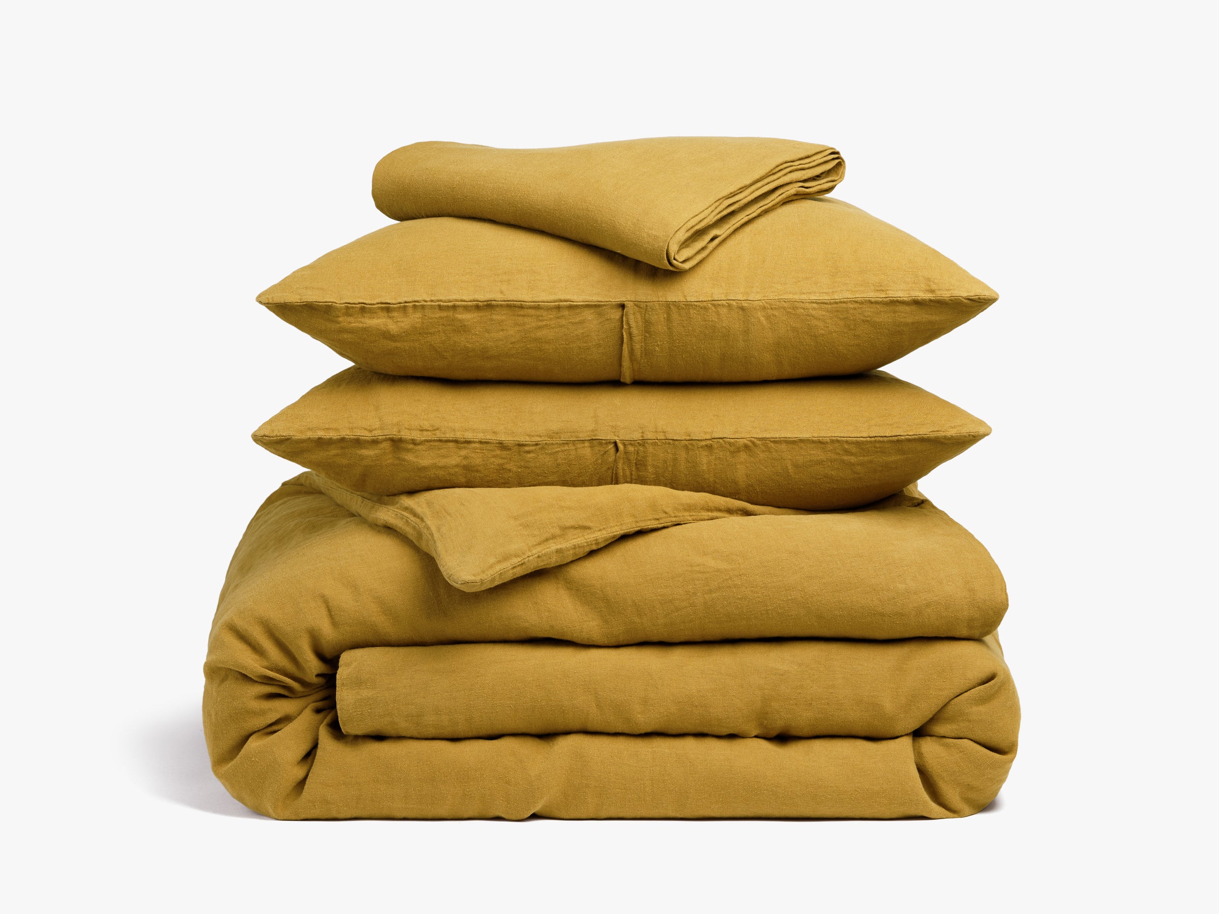 Premium Linen Venice Set in Marigold - Full/Queen Size Bedding for a Luxurious & Breathable Sleep | Perfect for Summer Nights & Boho Chic Bedrooms