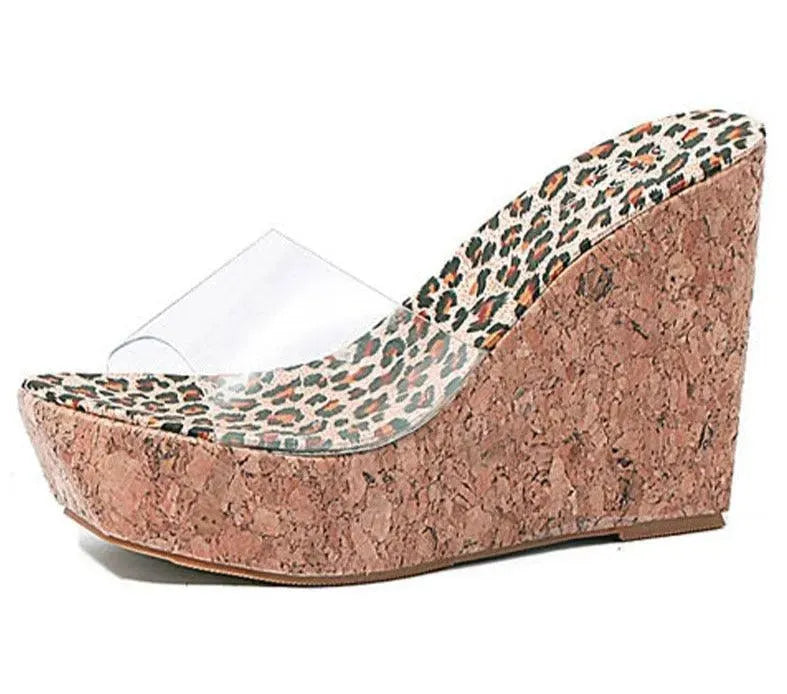 Clear PVC Wedge Sandals for Women - Comfortable High Heel Platform Shoes - Perfect for Summer, Beach, and Casual Outings