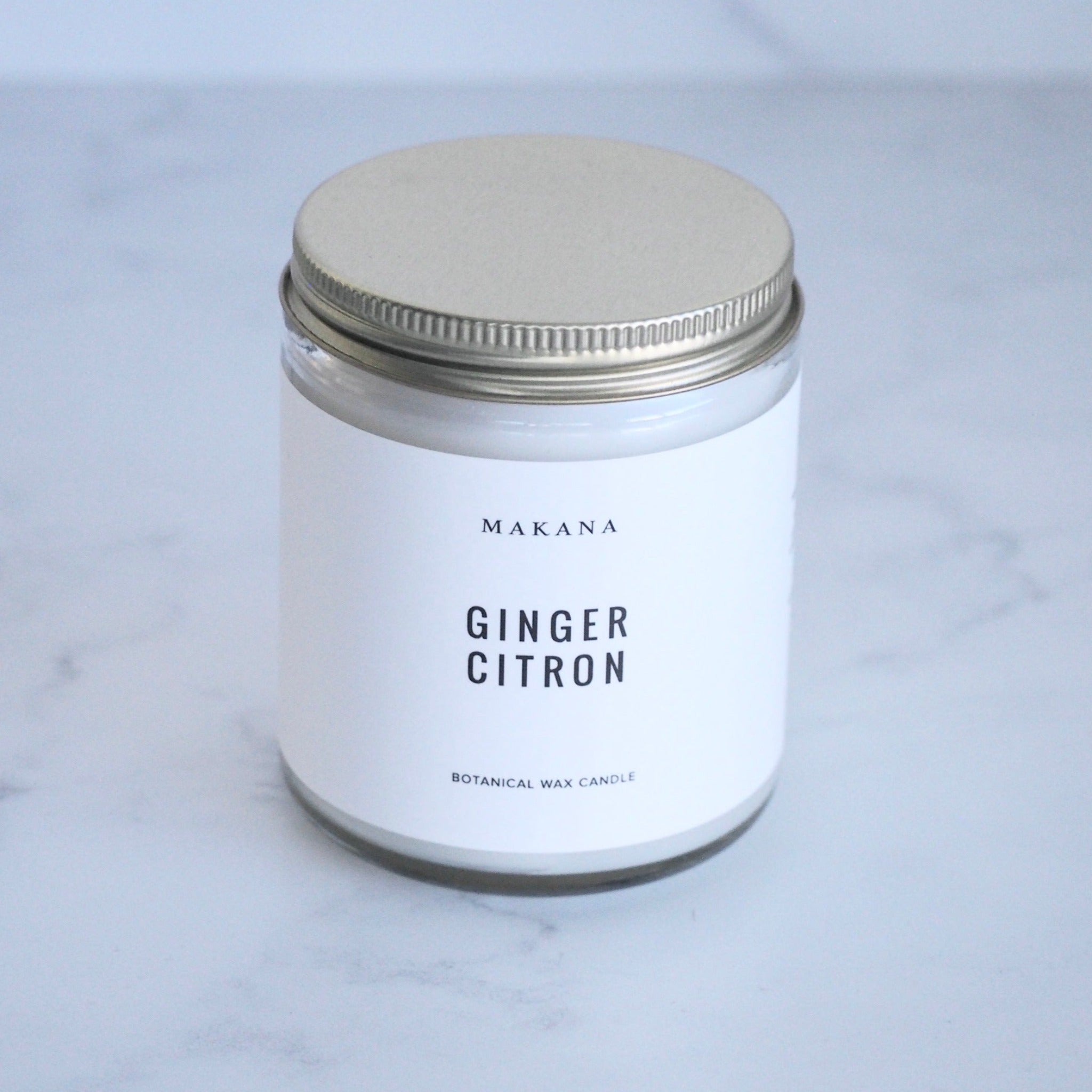 Ginger Citron Scented Soy Wax Candle in Modern Apothecary Jar - Aromatherapy for Relaxation & Home Decor