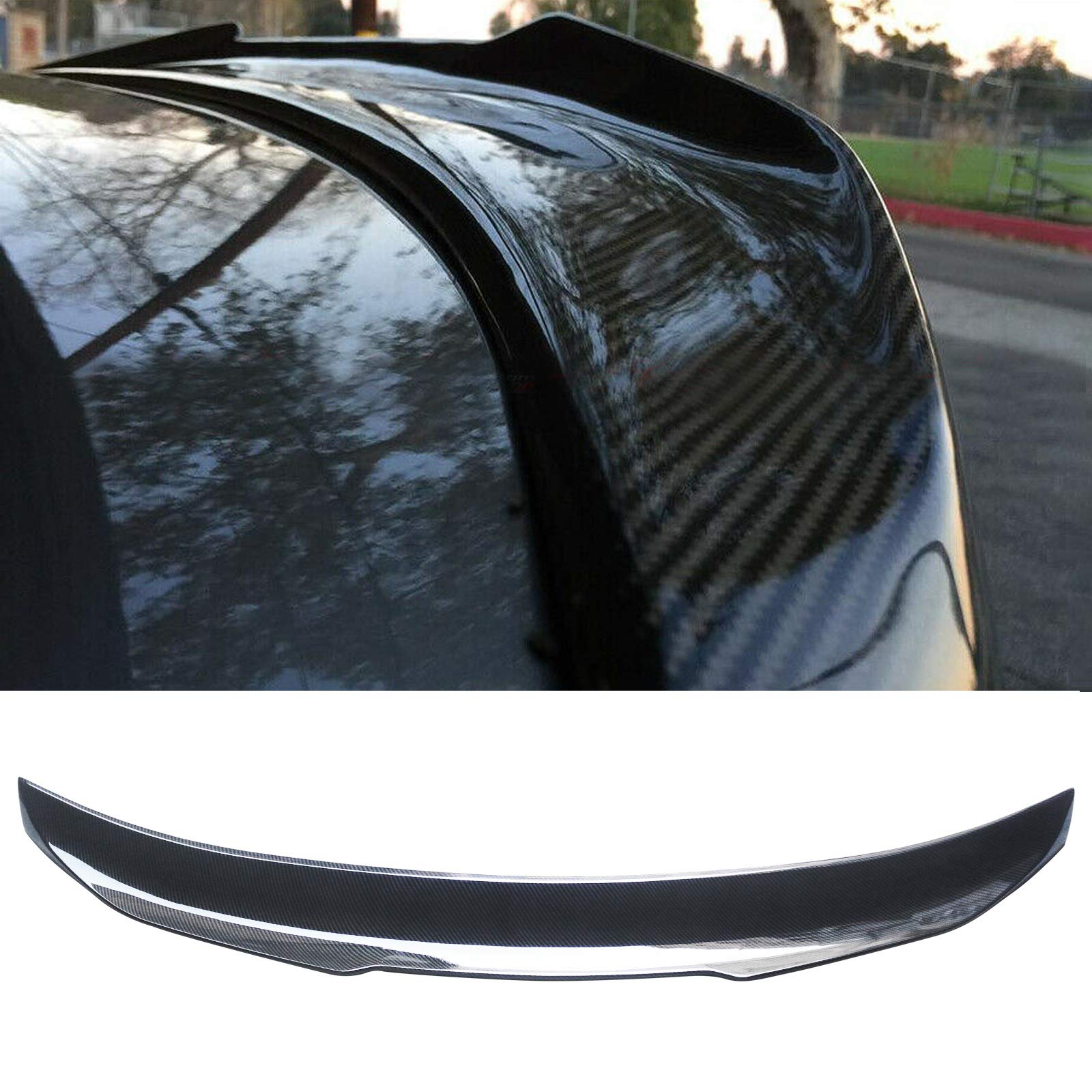 2014-2024 Infiniti Q50 Q50S Sedan ABS Carbon Fiber Rear Spoiler Wing - PSM Style Trunk Lip Splitter for Enhanced Aerodynamics & Sporty Look - Perfect for Car Enthusiasts & Street Racing
