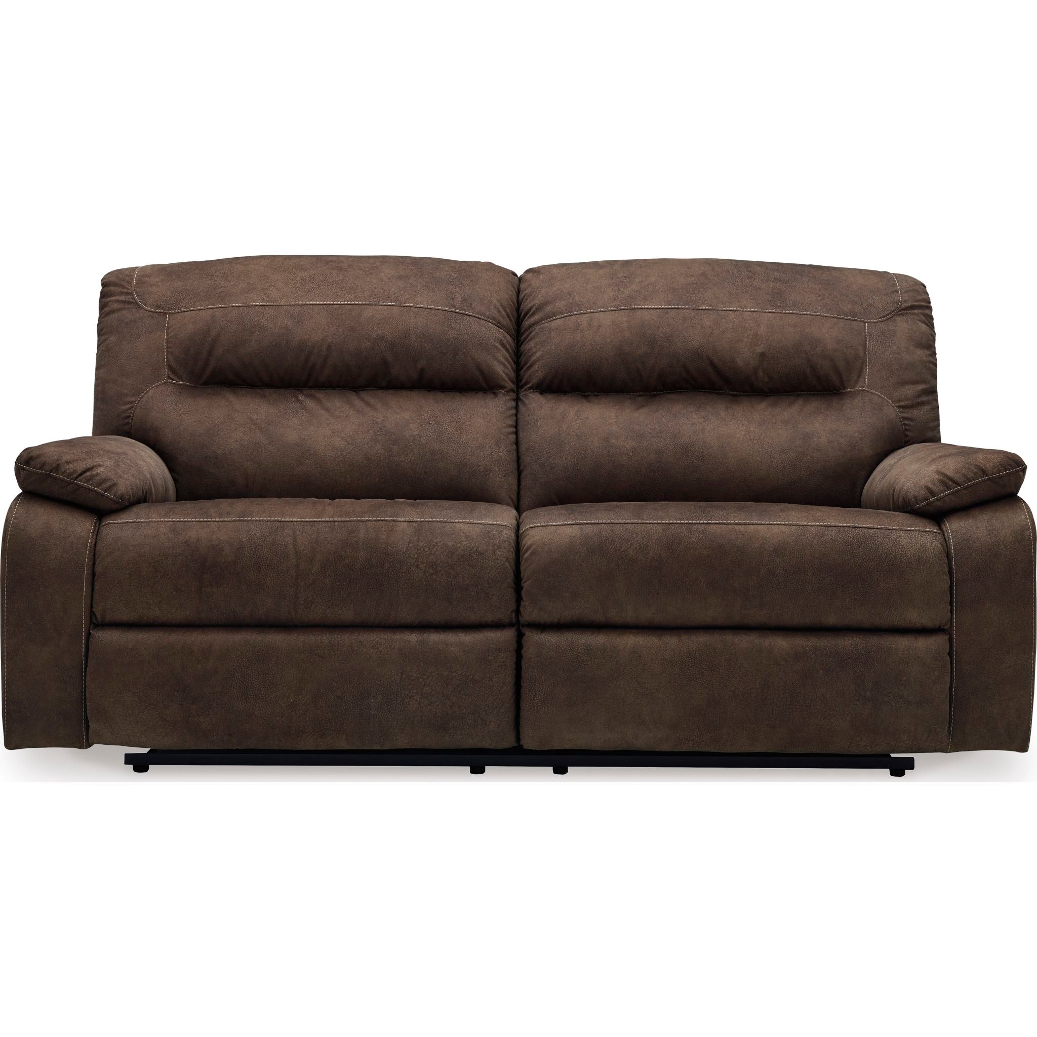 Bolzano Reclining Sofa - Modern Comfortable Leather Recliner for Living Room, Home Theater, and Office - Coffee Brown