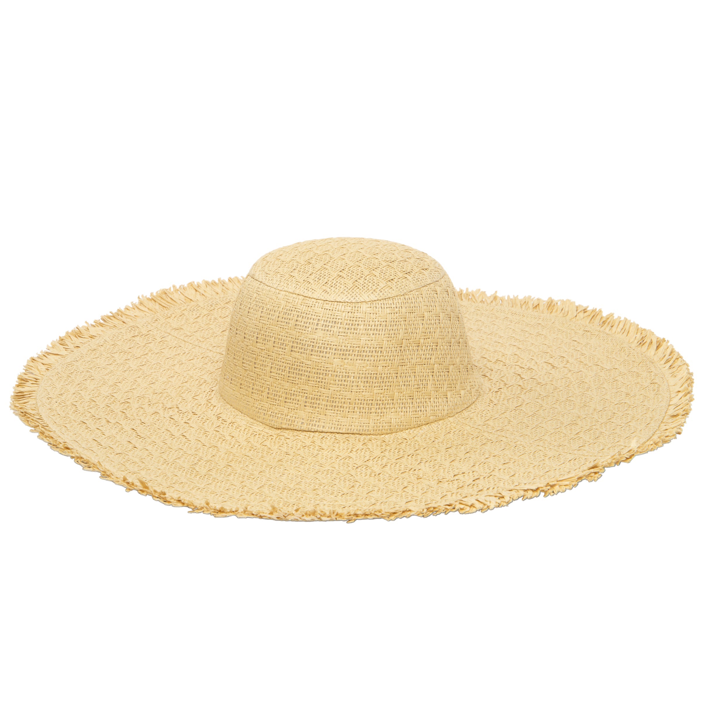 Stylish Women's Cut & Sew Textured Weave Floppy Hat with Frayed Edge - Perfect for Beach, Summer Outfits & Fashion Accessories
