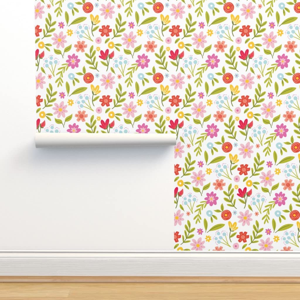 12ft x 2ft Removable Floral White Baby Quilt Nursery Wallpaper - Peel & Stick Self-Adhesive Wall Decor for Kids Room, Nursery, Bedroom | Easy to Apply & Remove