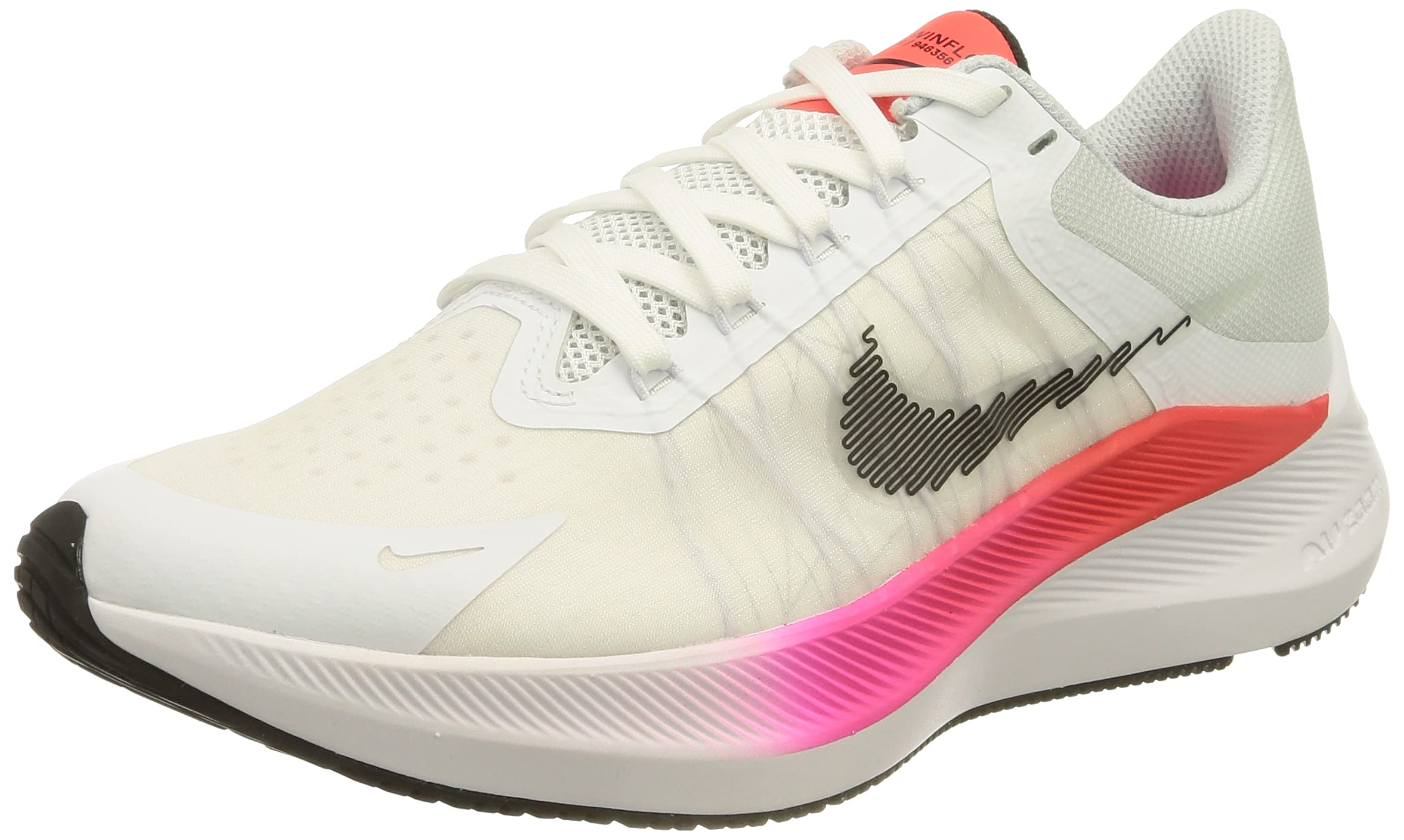 Nike Women's Air Zoom Pegasus 38 Running Shoes - White/Black/Bright Crimson/Total Orange - Size 6.5 - Lightweight Cushioned Sneakers for Jogging, Gym Workouts & Daily Wear