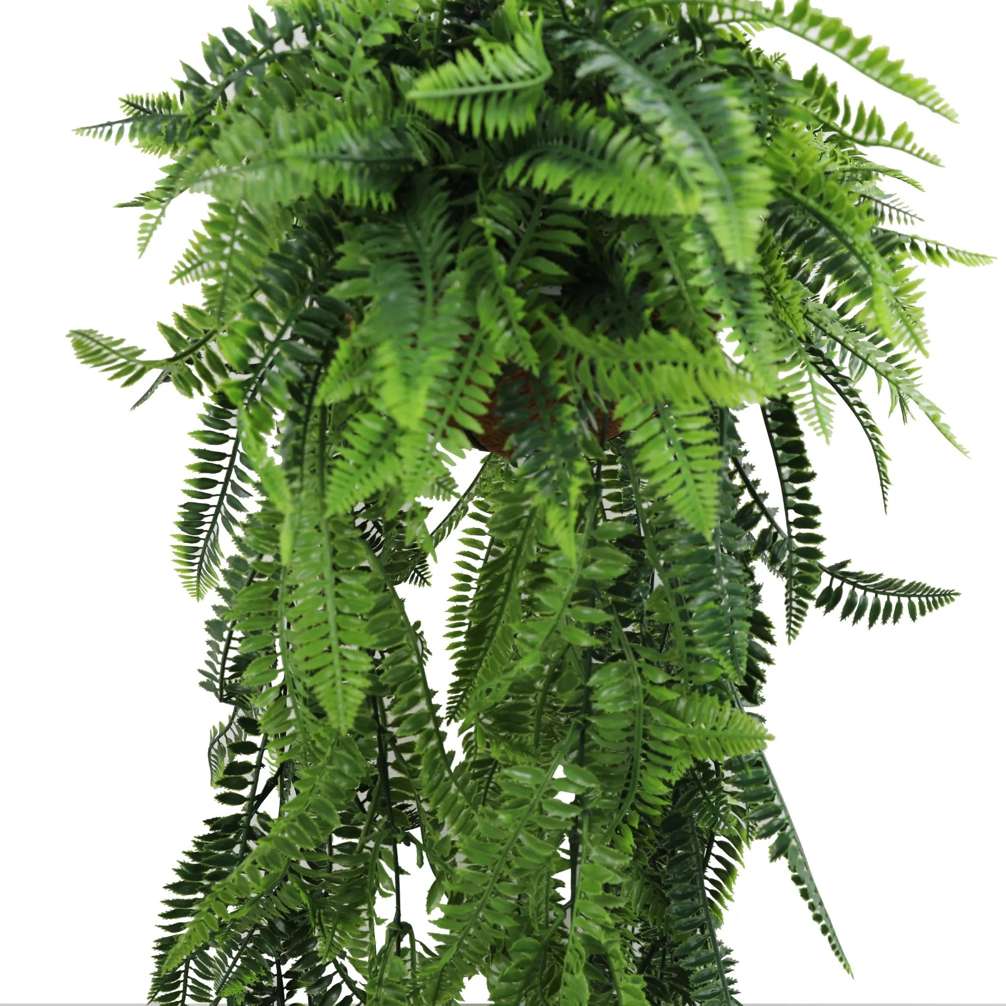 Premium Artificial Lush Fern Hanging Basket - UV Resistant Faux Greenery (35cm x 125cm) for Outdoor Patio, Porch & Garden Decor