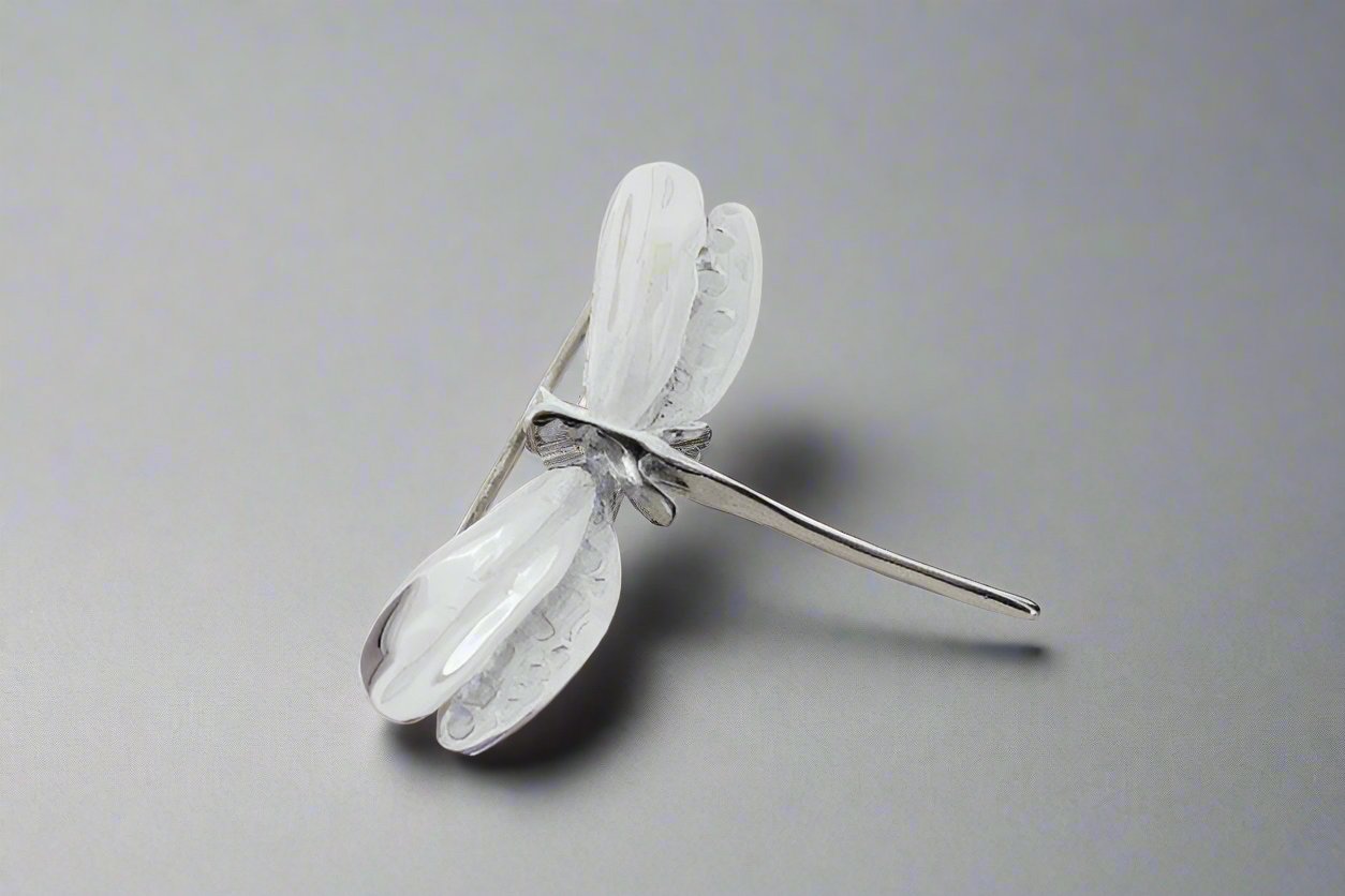 Exquisite Sterling Silver Dragonfly Brooch - Elegant Jewelry Gift for Women - Perfect for Weddings, Parties & Special Occasions