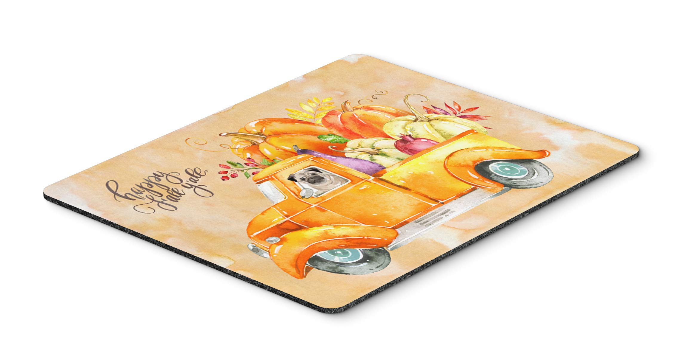 Fall Harvest Pug Mouse Pad - Large Washable Non-Slip Desk Mat for Home Office, Gaming & Computer Work | Cute Dog-Themed Hot Pad & Trivet for Kitchen Decor | Perfect Gift for Pet Lovers