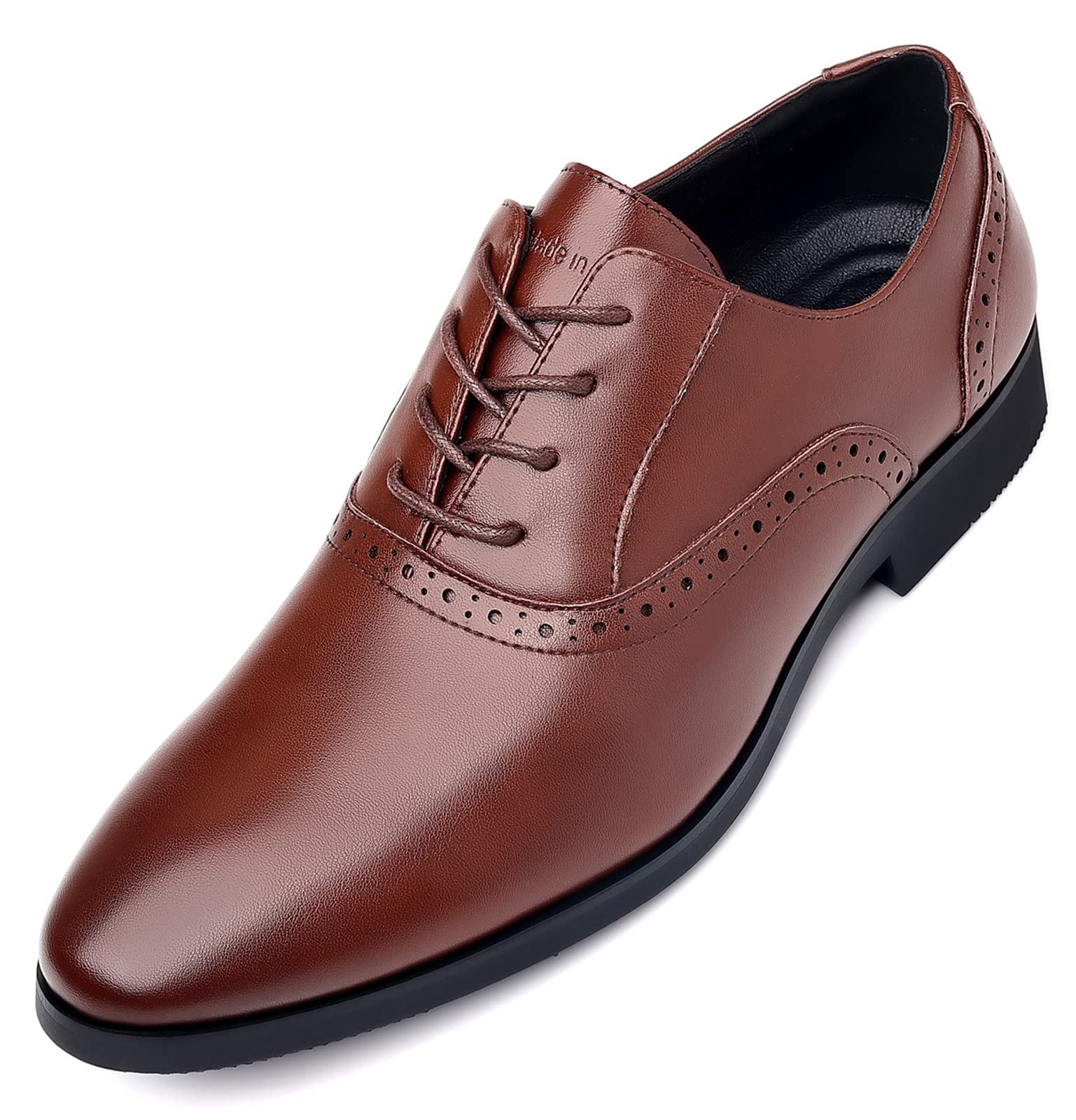 Men's Classic Oxford Wingtip Dress Shoes - Formal Business Lace Up Shoes for Office, Wedding & Special Occasions