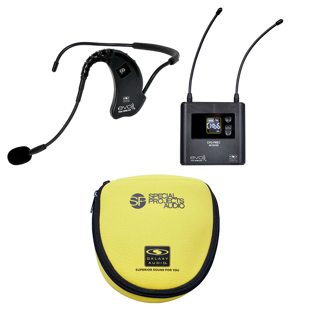 Galaxy Audio EVO E Waterproof Sweat-Resistant Headset Microphone System - Perfect for Live Performances, Fitness Instructors & Outdoor Events