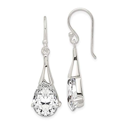 925 Sterling Silver CZ Stud Earrings for Women - Elegant Shepherd Hook Design for Everyday Wear & Special Occasions