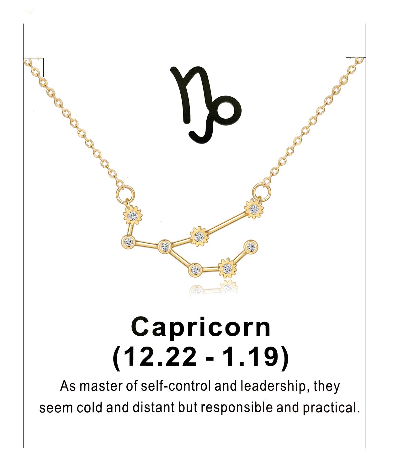 Zodiac Necklace for Women - Gold Horoscope Constellation Pendant Necklace - Perfect Astrology Birthday Gift for Her - Ideal for Daily Wear, Special Occasions & Spiritual Jewelry Collection
