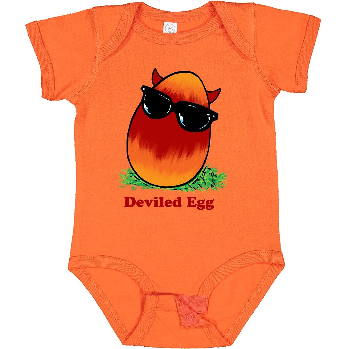Inktastic Easter Red and Orange Devil Egg Horns Baby Bodysuit - Cute Halloween & Easter Outfit for Infants, Funny Holiday Costume for Babies