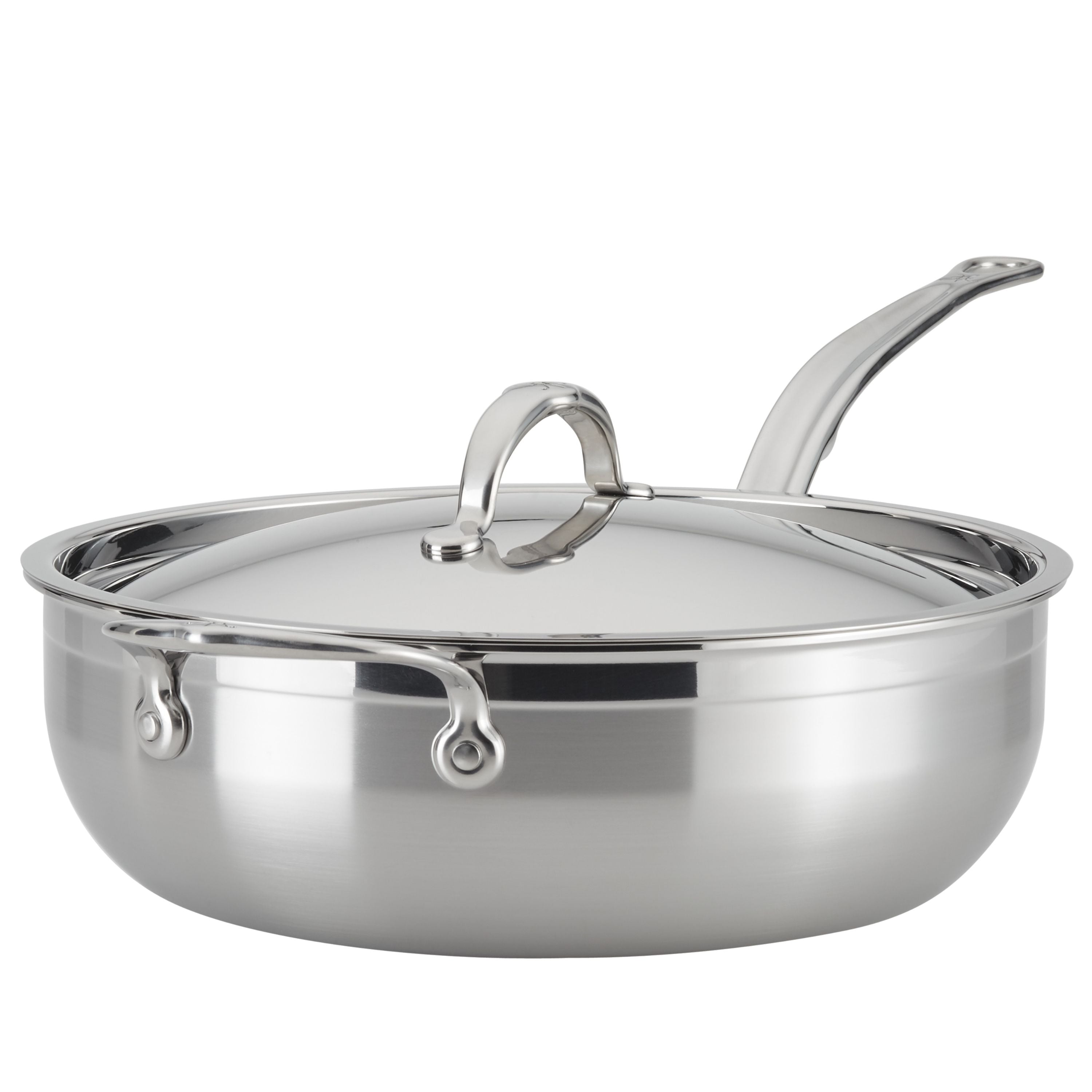 Hestan Probond Nonstick Covered Essential Pan with Helper Handle - 5.0 Quart (28cm) - Premium Cookware for Sauteing, Braising & Everyday Cooking