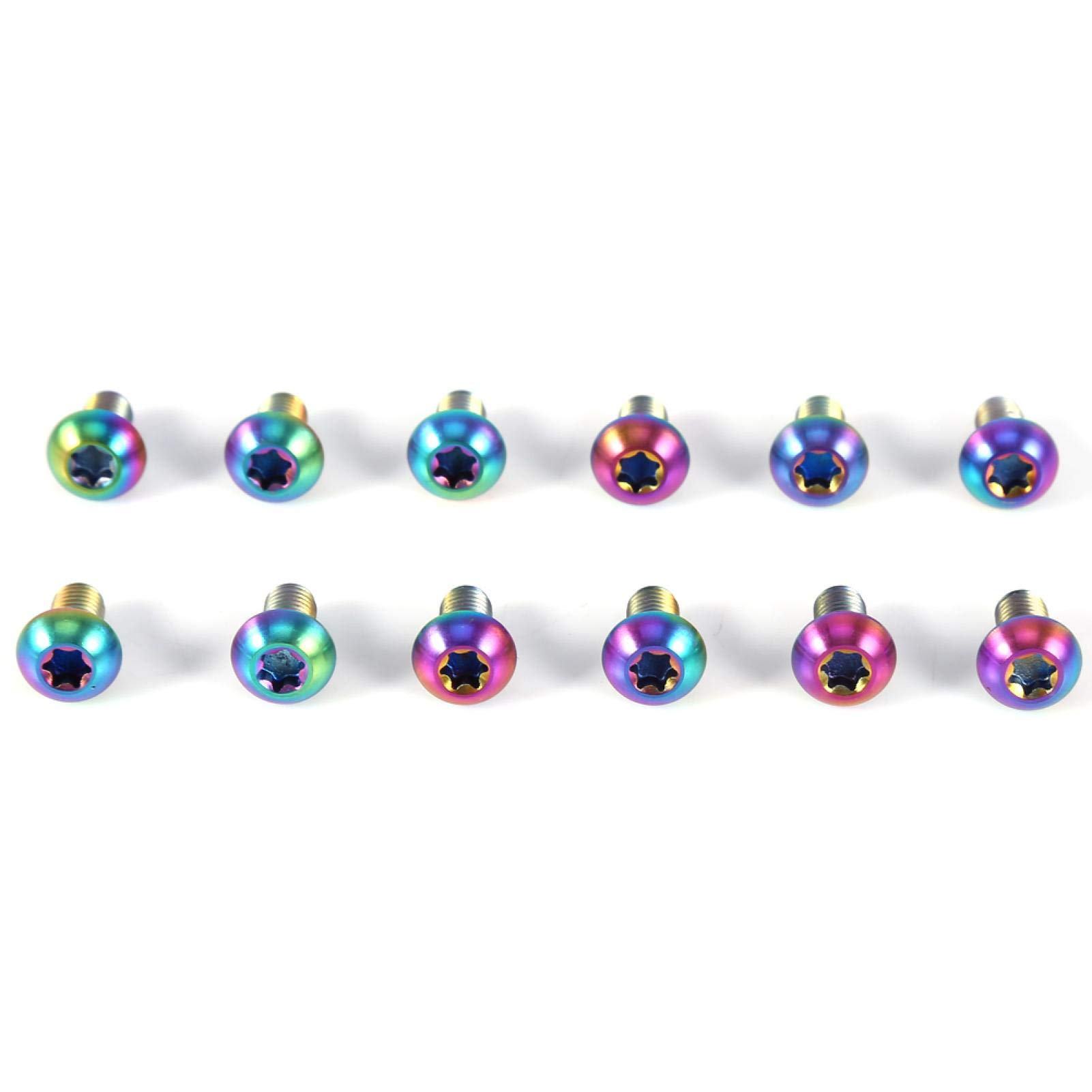 Titanium Bike Bolts 12Pcs - Disc Brake Rotor Fasteners for Men/Women Bikes - Outdoor Cycling Accessories