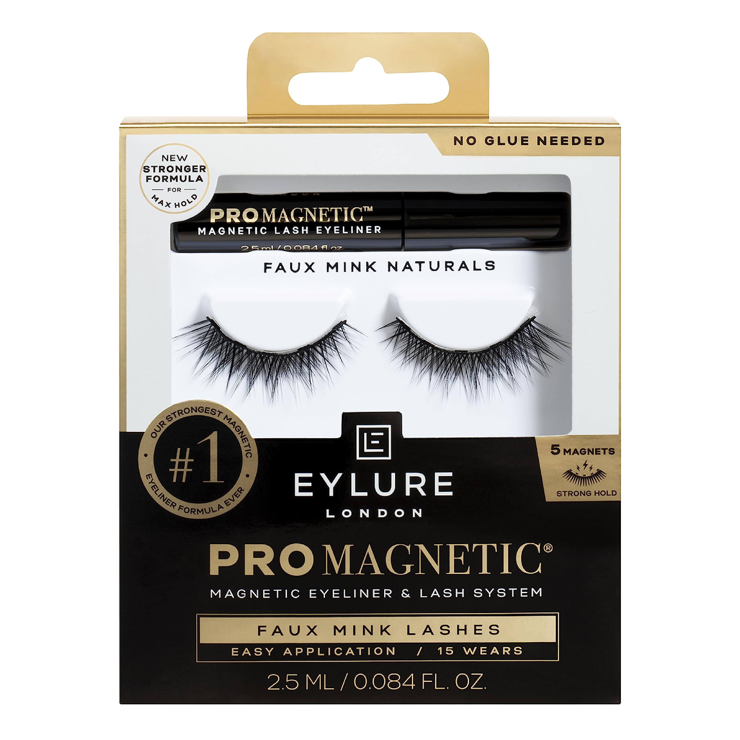 Eylure PROMAGNETIC Eyeliner & False Eyelash Kit - Faux Mink Natural Lashes in Black for Everyday Wear & Special Occasions