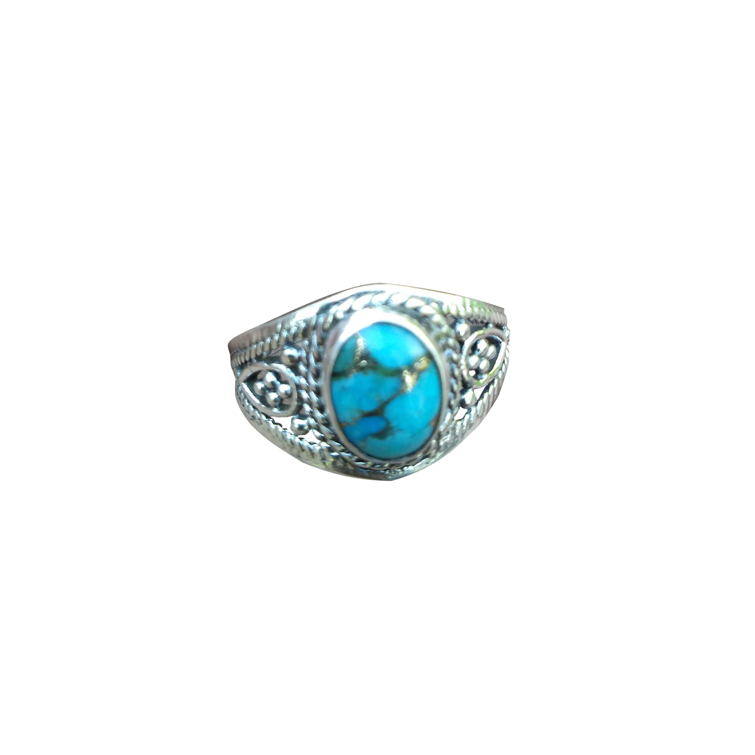 925 Sterling Silver Handmade Turquoise Ring for Women - Elegant Mother's Day Gift, Wedding, Anniversary & Everyday Jewelry
