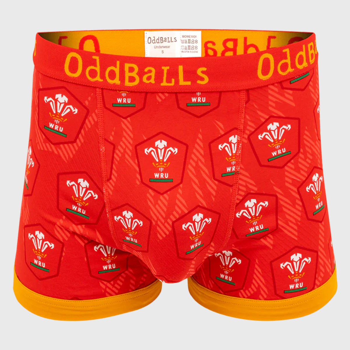 OddBalls Wales Rugby Flame Boxer Shorts - Comfortable Men's Underwear for Sports & Casual Wear - Perfect for Rugby Fans & Everyday Use
