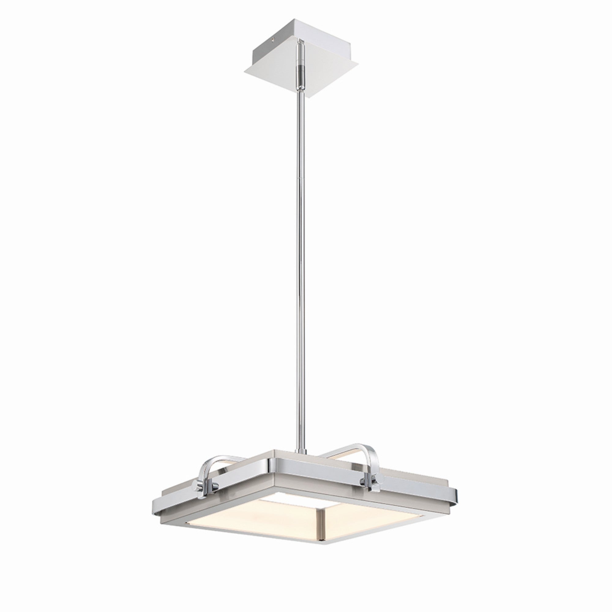Annilo Modern LED Pendant Light with Chrome Finish - Energy Efficient Hanging Light Fixture for Kitchen Island, Dining Room, and Living Room Decor