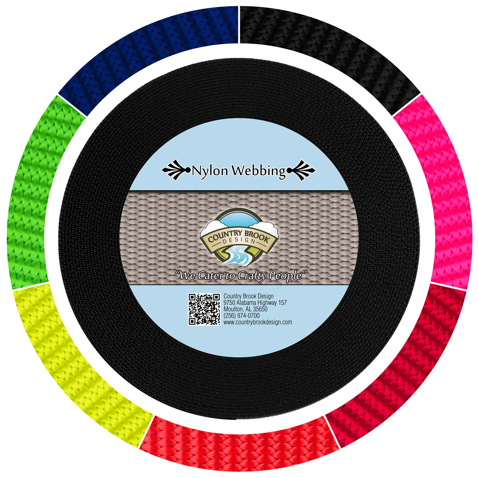 Country Brook Design - 3/4 Inch Reflective Nylon Webbing for Safety Gear, Pet Collars & Outdoor Equipment - High Visibility Straps for Nighttime Activities