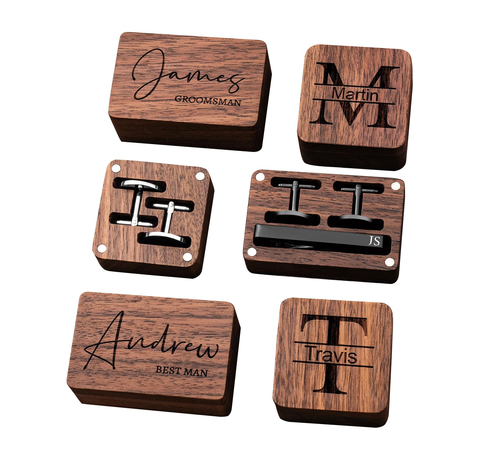 Personalized Engraved Cufflinks & Tie Clip Set for Groom - Unique Wedding Gift, Best Man Present & Bachelor Party Souvenir - Perfect for Formal Events, Anniversaries & Christmas Gifts