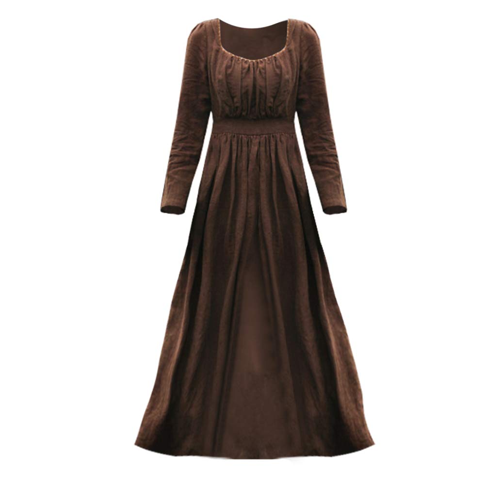 Jane Austen Women's Costume - Vintage Square Neck Ball Gown Dress for Cosplay, Historical Reenactment & Themed Parties