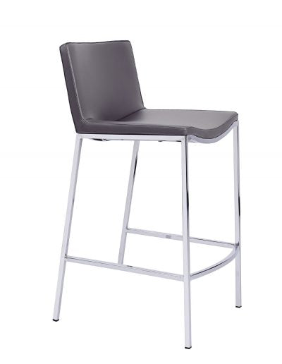 Modern Grey Dominic Stool - Adjustable Height Bar Stool for Kitchen, Dining & Home Office - Comfortable Seating with Sturdy Metal Base - Perfect for Breakfast Nook, Counter or Workspace