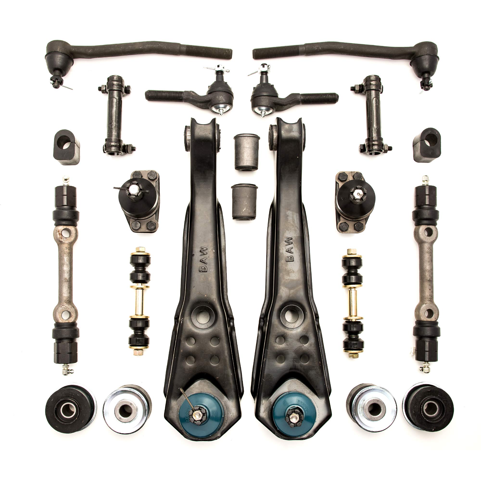 Ford Mustang Front End Suspension Rebuild Kit - 22 Piece OEM Replacement for Manual Steering | Improve Ride Quality & Handling for Street & Track Driving