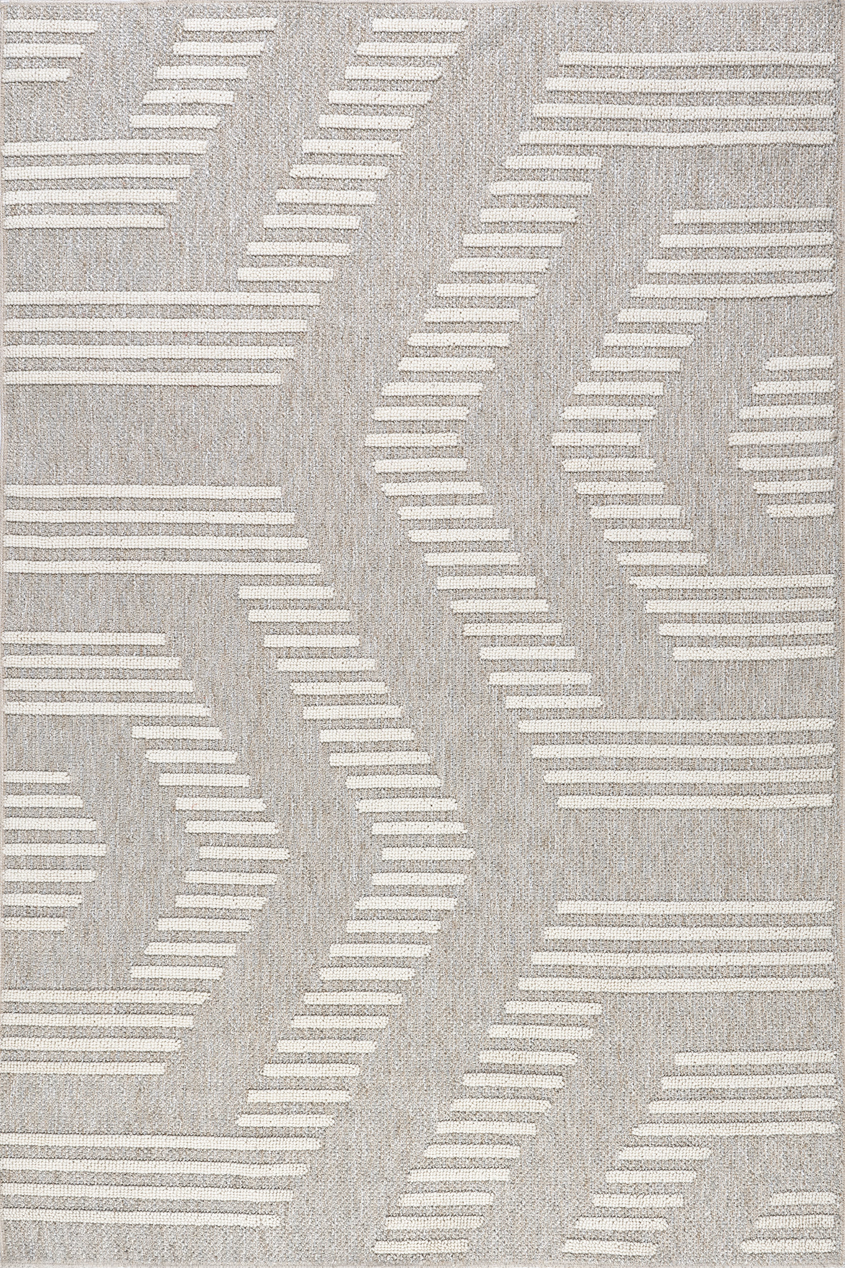 Allyson Hexagon Washable Rug | Soft Non-Slip Beige Area Rug for Living Room, Bedroom & Nursery | Machine Washable Home Decor
