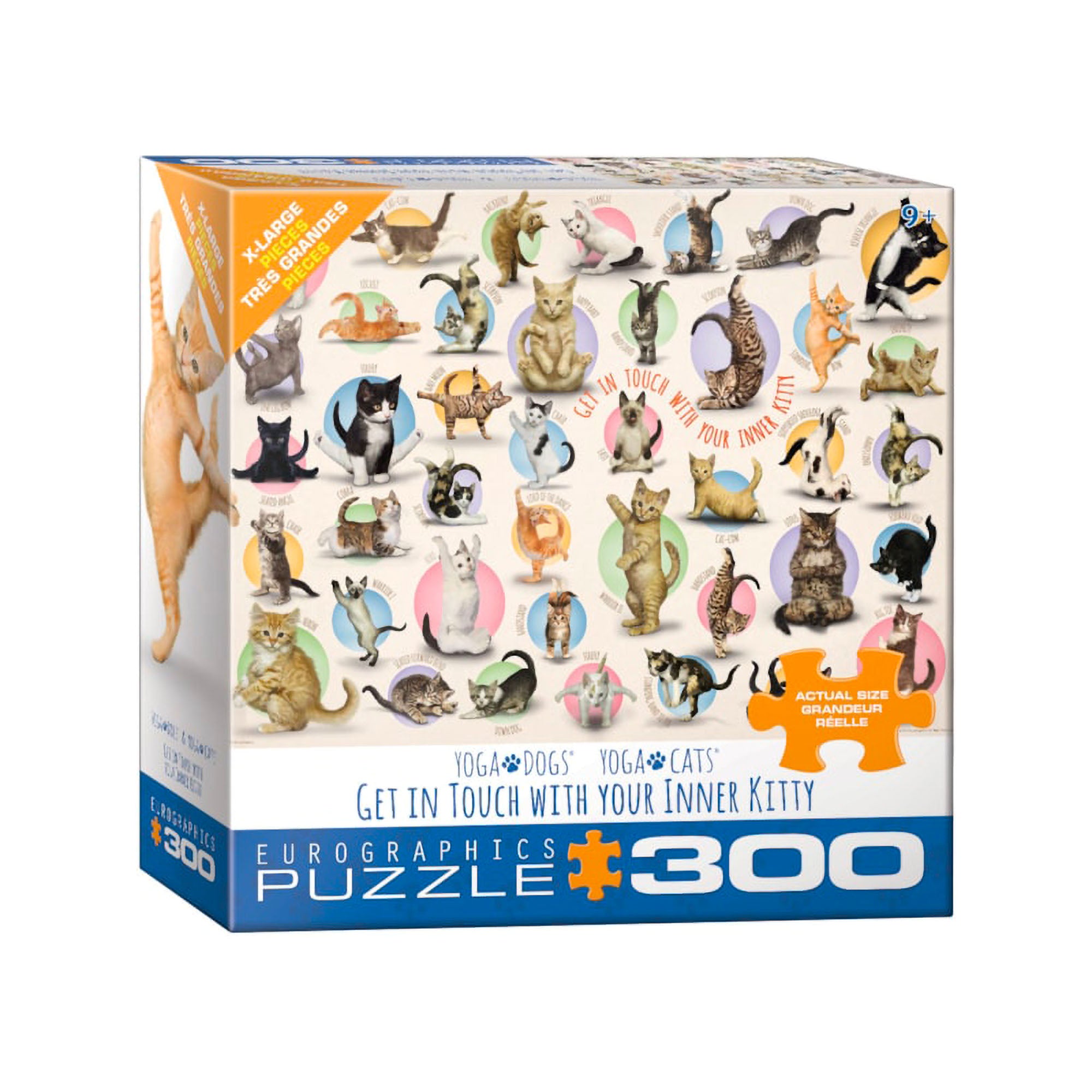 300 Piece XL Jigsaw Puzzle - Yoga Cats for Adults, Large Puzzle for Relaxation & Stress Relief, Fun Home Activity & Gift Idea