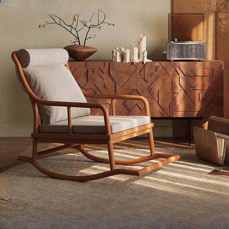 Premium Wooden Rocking Chairs for Front Porch - Midnight Black/Chalk/Azure Craftsman Style with Rear Support & Stationary Base | Perfect for Relaxing, Outdoor Decor & Country Home Sitting Areas