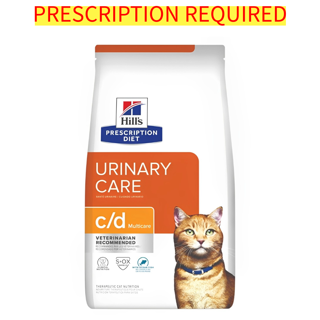 Hill's Science Diet Feline C/D Multicare Urinary & Kidney Care Dry Cat Food - Ocean Fish Flavor, 4lb Bag - Supports Urinary Health & Reduces pH for Indoor & Outdoor Cats
