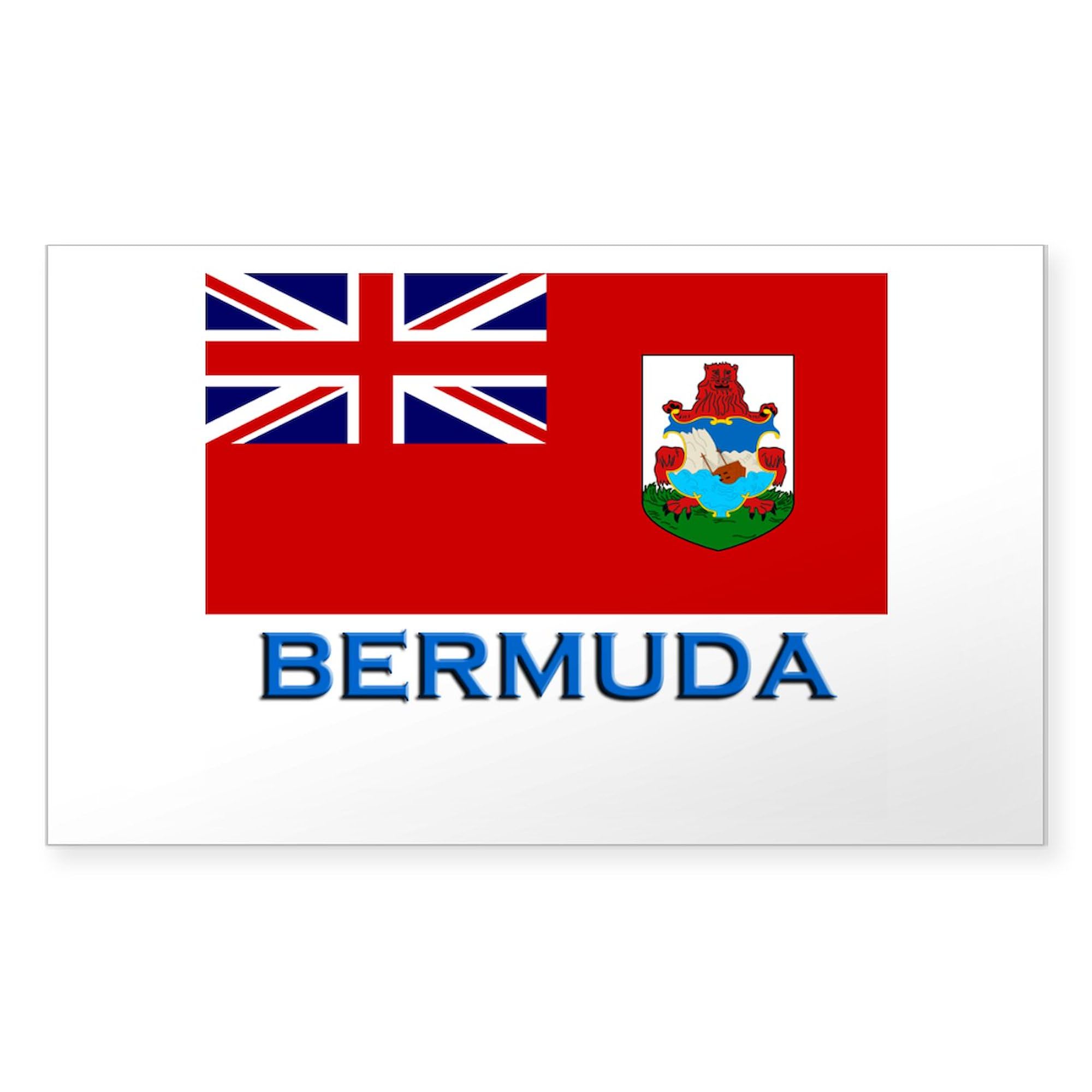 Bermuda Flag Rectangle Car Sticker - Durable Bumper Decal for Cars, Laptops & Windows | Patriotic Island-Themed Decoration for Travel Enthusiasts