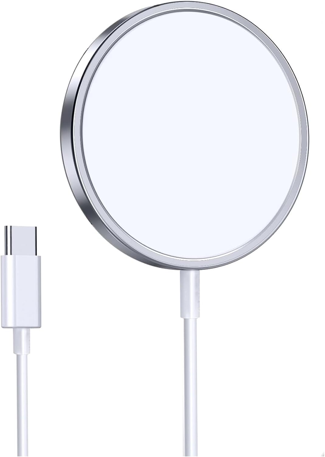 Apple Magsafe Wireless Charger - MFi Certified 15W Fast Charging with Magnetic Alignment, Type C Wall Charger for iPhone 15/14/13/12/11/Pro/Pro Max/SE - Perfect for Home, Office & Travel Charging