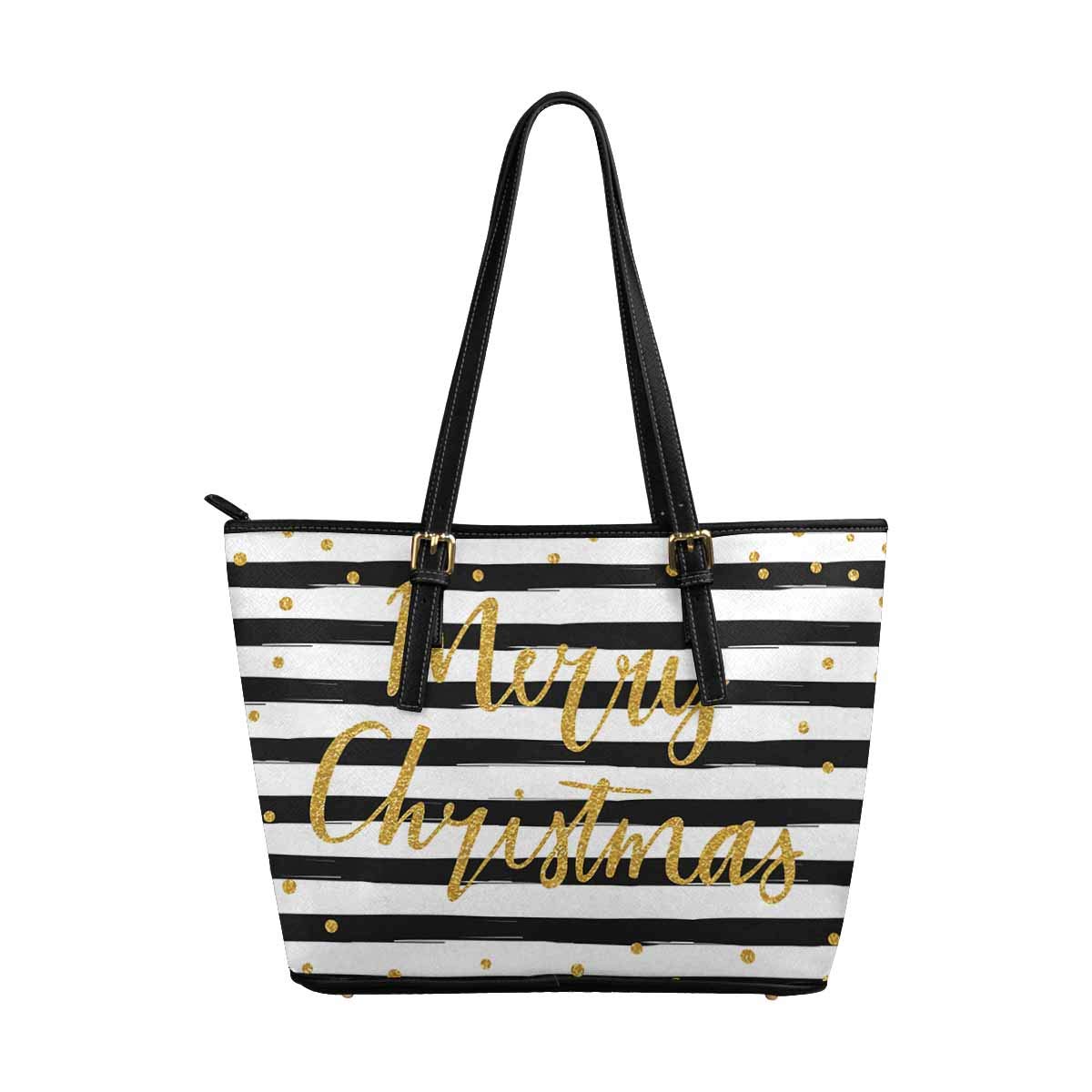 Christmas Santa Snowflake Leather Tote Bag for Women - Stylish Holiday Shoulder Handbag Perfect for Gift Giving, Shopping & Winter Parties