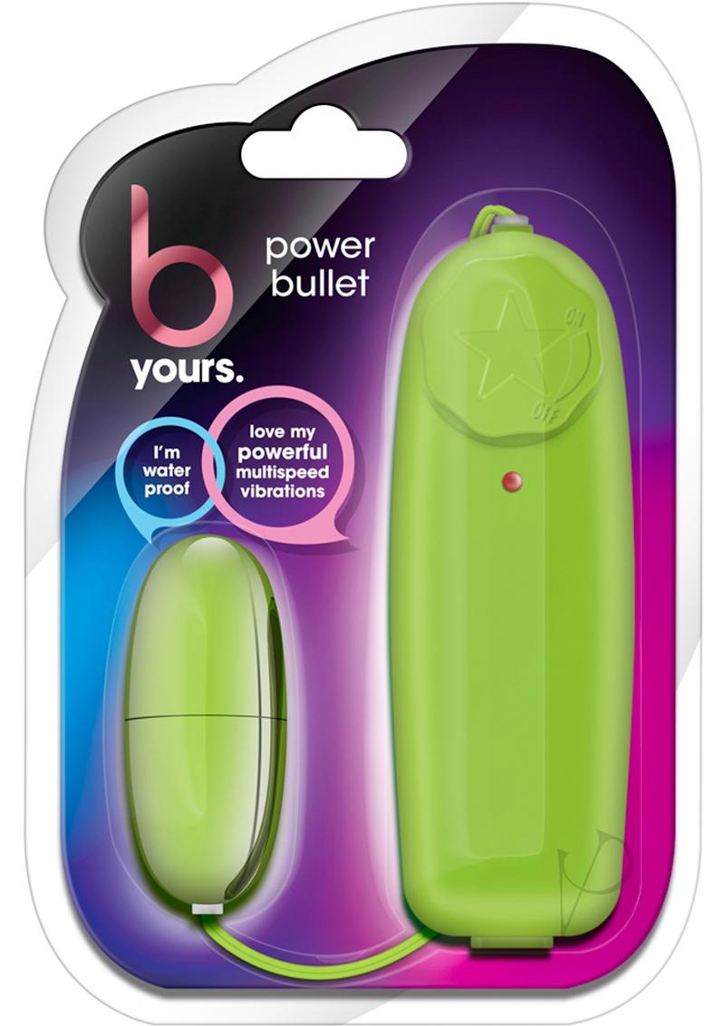 BYours Power Bullet Vibrator with Wired Remote Control - Lime Green Adult Toy for Couples Play & Solo Pleasure - Perfect for Bedroom Fun, Travel & Discreet Use