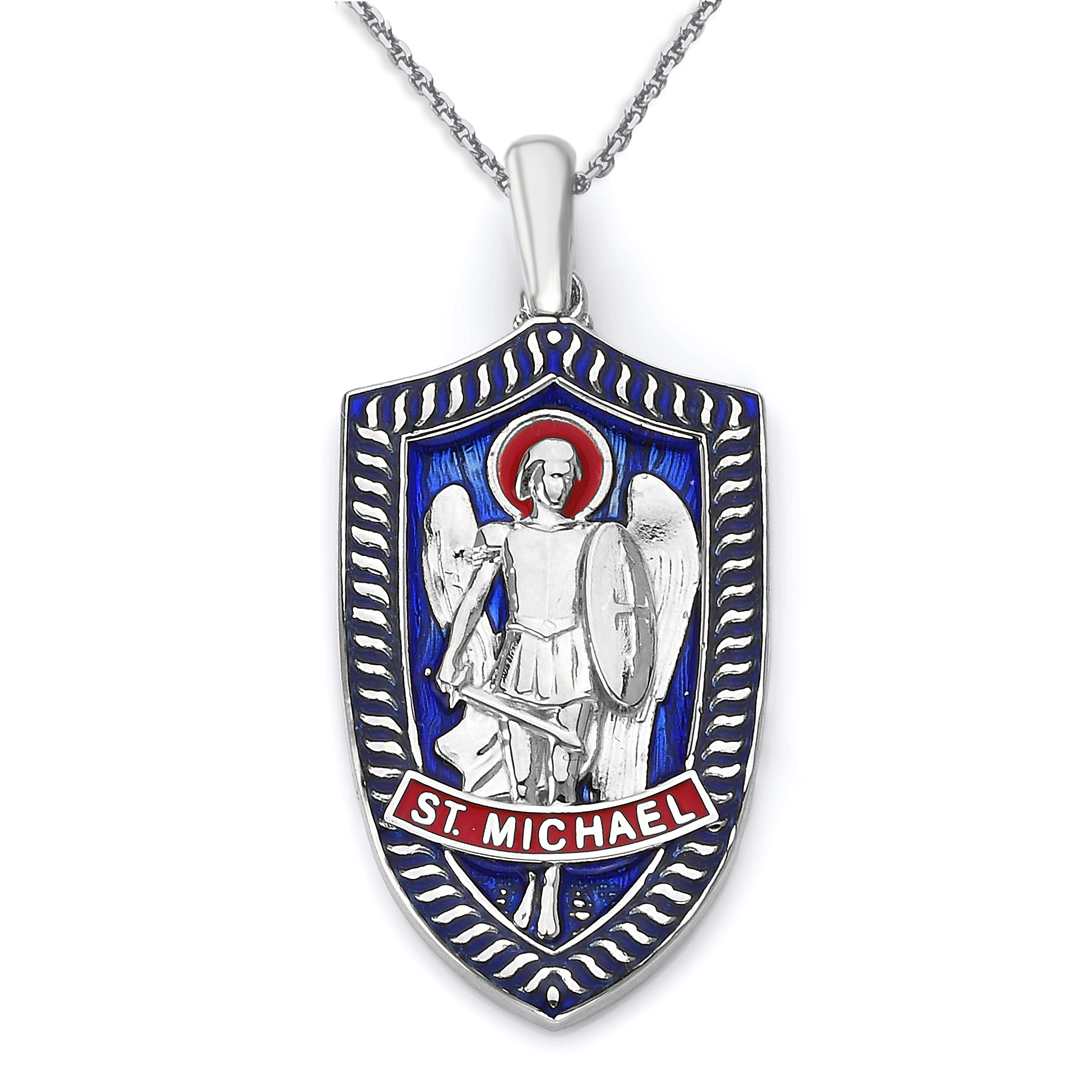 Saint Michael Sterling Silver Pendant Necklace - Handcrafted in USA | Religious Jewelry for Men & Women, Perfect for Gifts & Daily Wear