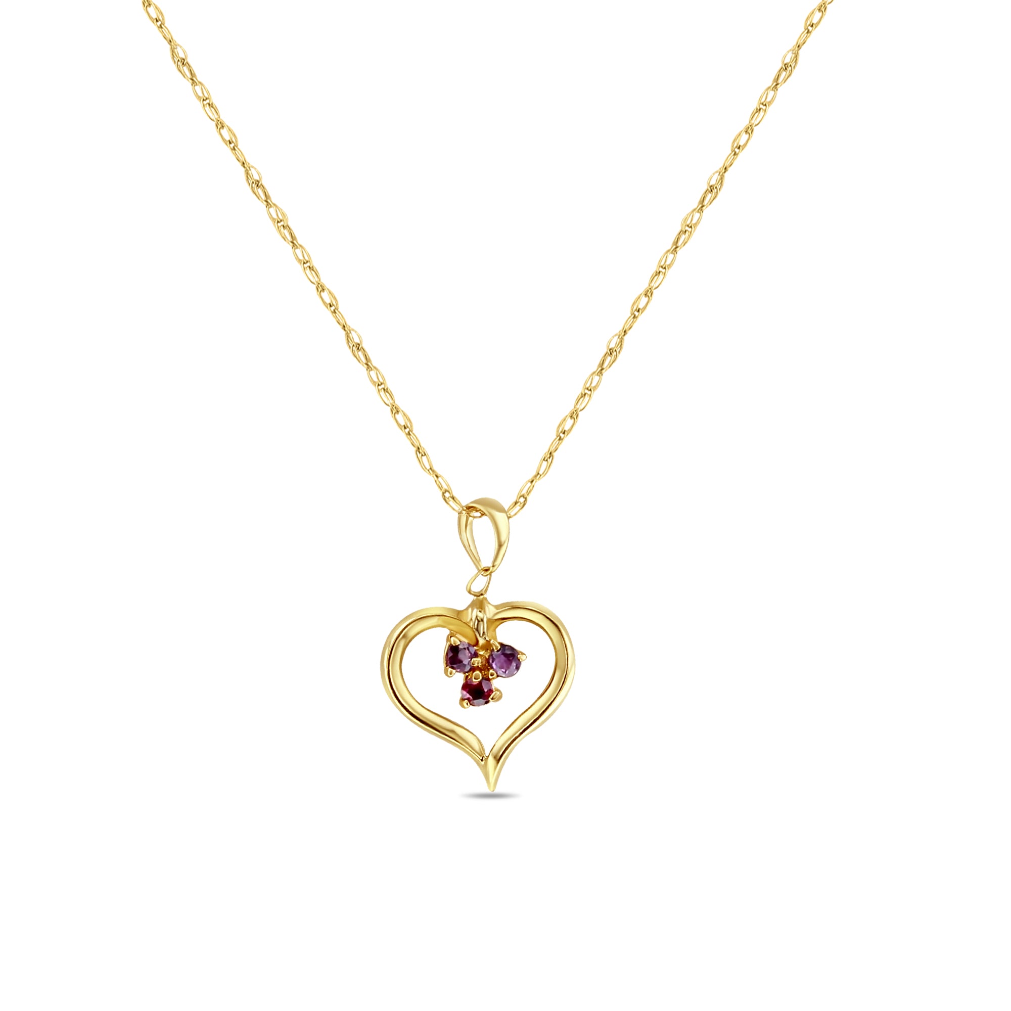 14K Yellow Gold Heart Shaped Ruby Cluster Necklace for Women - Elegant Valentine's Day Gift, Anniversary Jewelry & Romantic Date Night Accessory