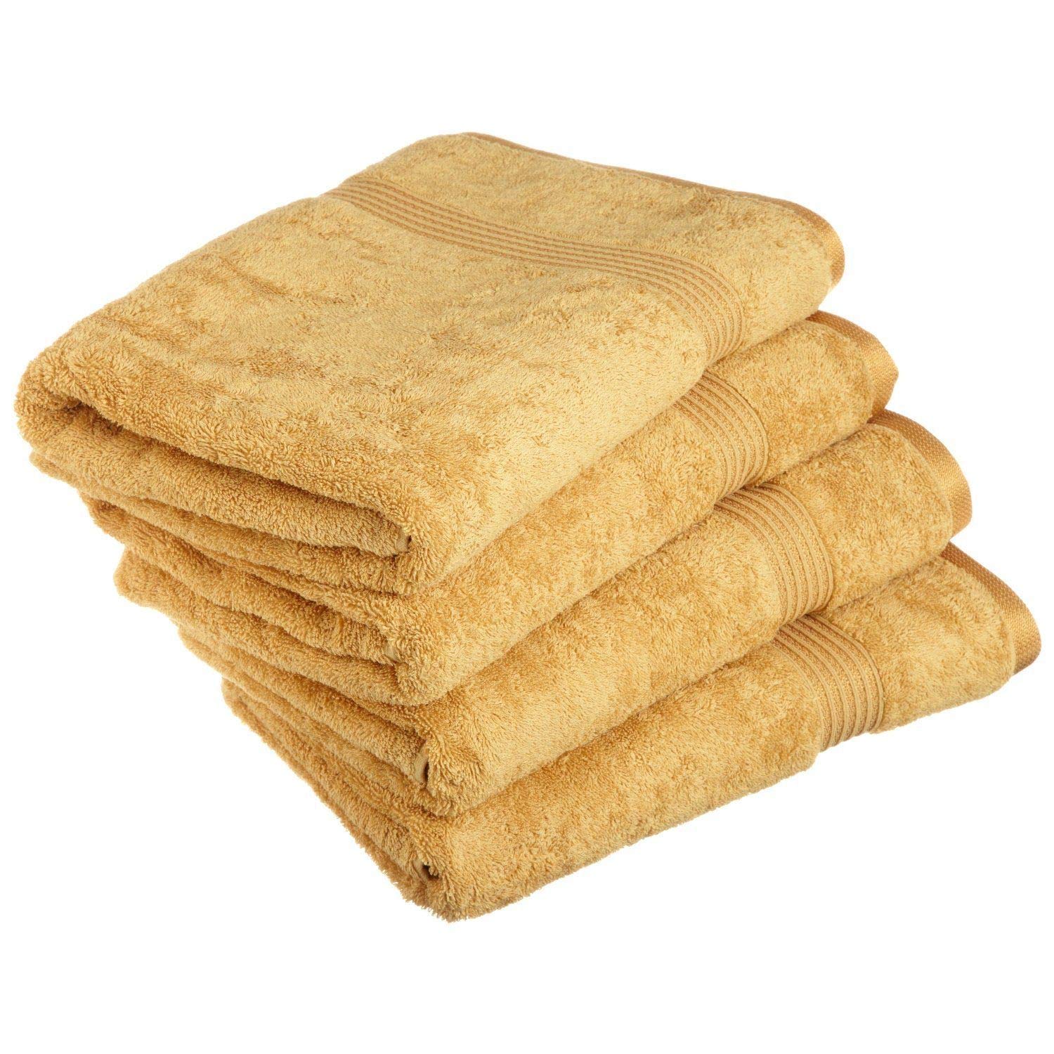 Premium 4-Piece 100% Pure Long Staple Cotton Bath Towel Set - Ultra Soft, Hypoallergenic & Machine Washable - Luxury Spa & Bathroom Essentials for Home, Hotel, and Gift Giving