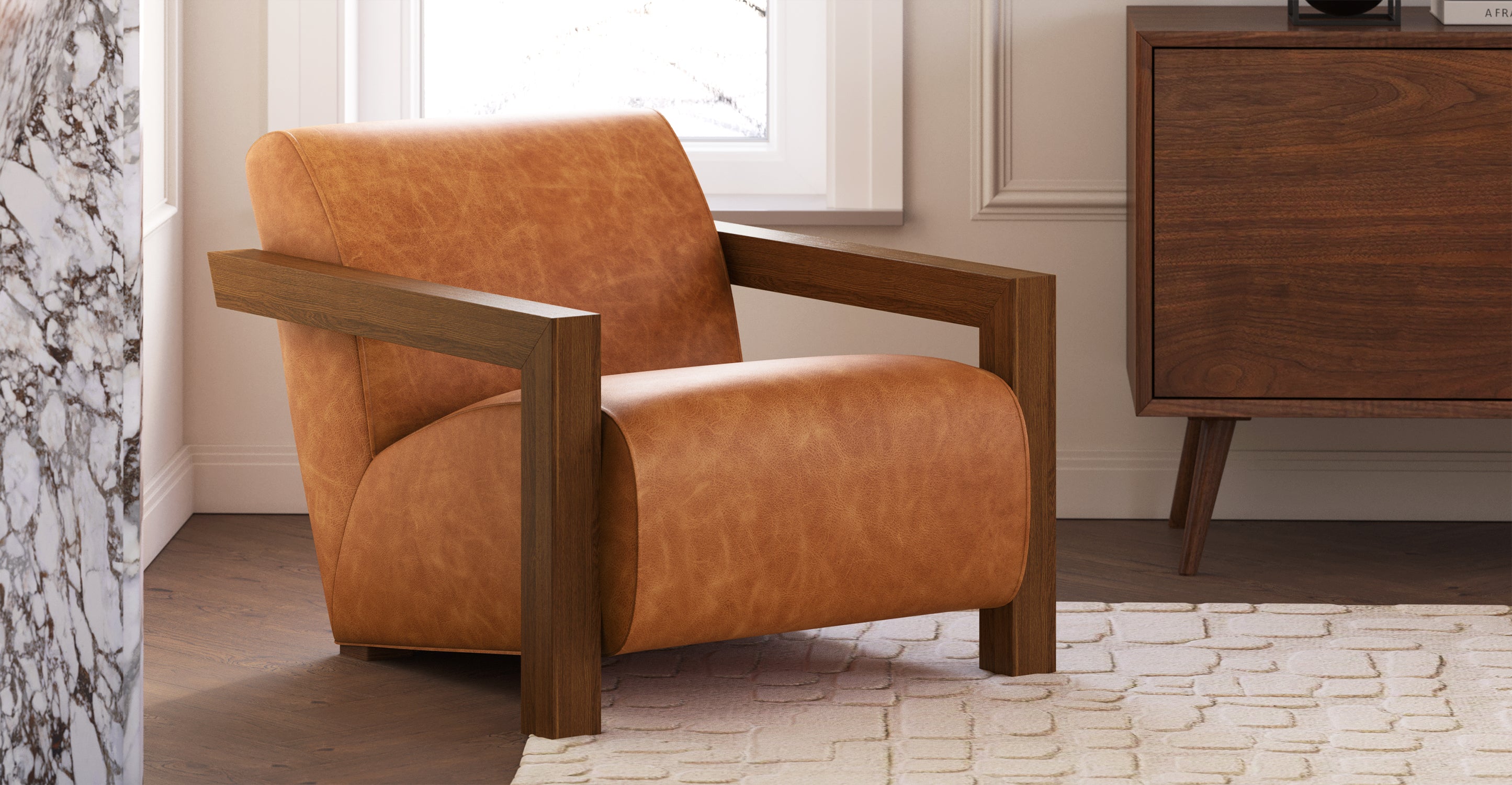 Luxury Giza Lounge Chair - Modern Accent Chair for Living Room, Bedroom & Office - Comfortable Upholstered Armchair with Premium Fabric - Perfect for Relaxing, Reading & Napping