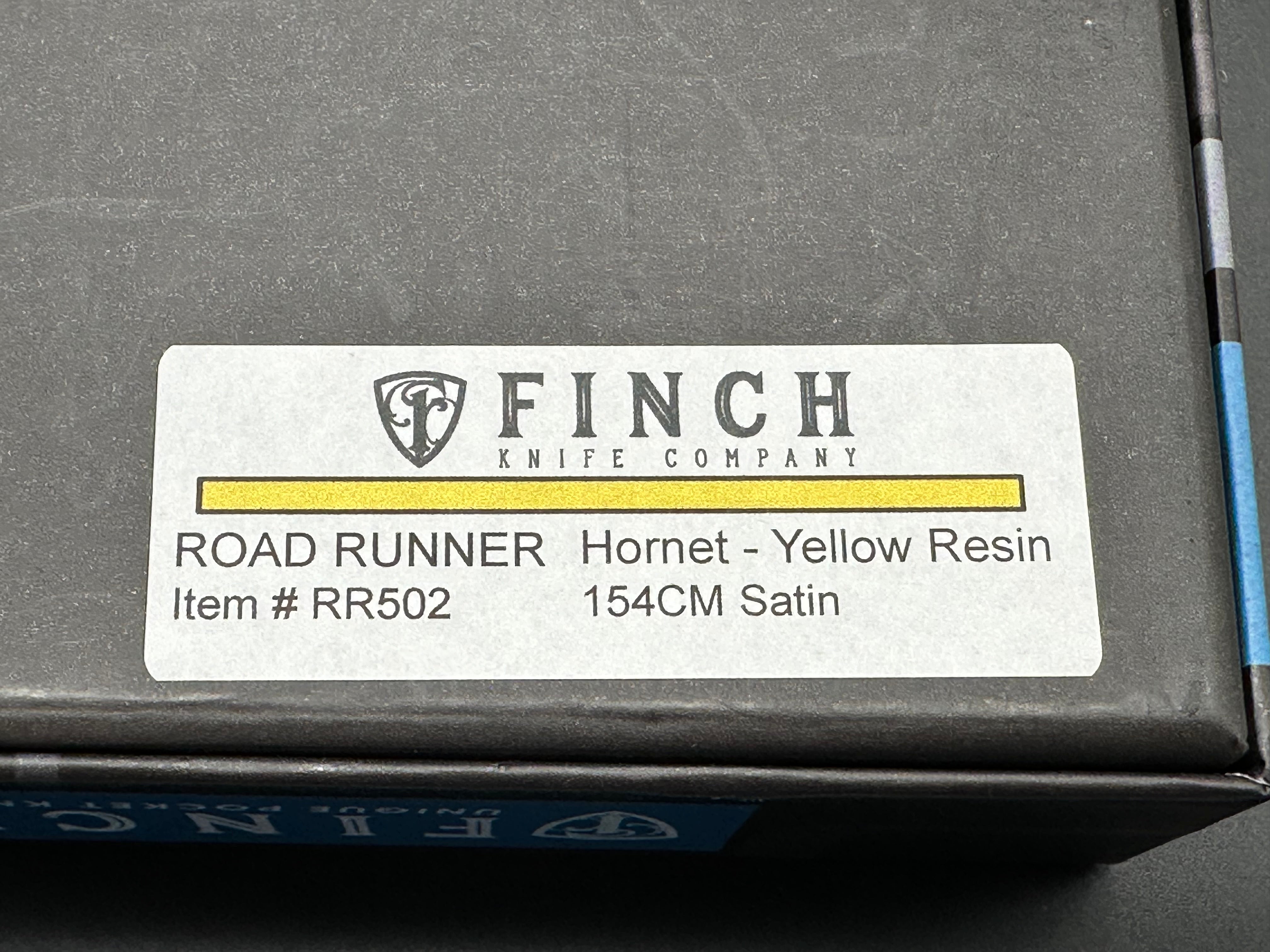 Finch Roadrunner Hornet Folding Knife - Stainless Steel Liner Lock, Yellow Resin Handle, 154CM Satin Blade - EDC, Camping & Outdoor Survival Tool