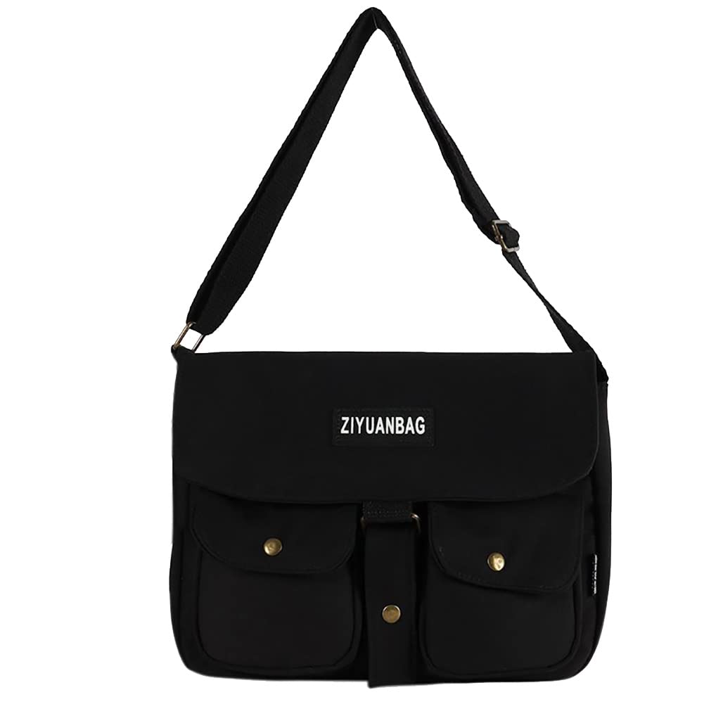 Stylish Canvas Messenger Bag for Women & Men - Durable Crossbody Satchel with Adjustable Strap - Perfect for School, Work & Travel