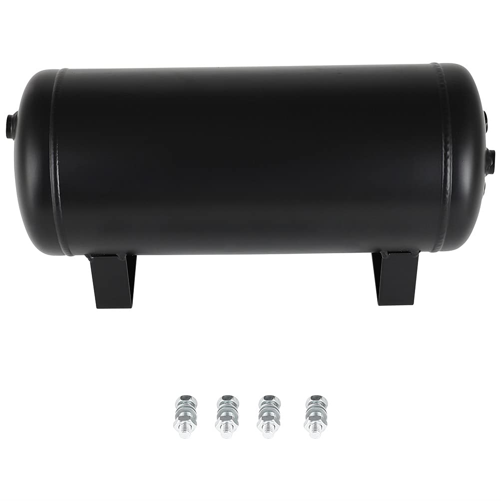 Aintier 2 Gallon 6 Port Steel Air Tank for Air Ride Suspension & Train Horns – Heavy Duty 150 PSI Capacity – Perfect for Trucks, Jeeps & Off-Road Vehicles