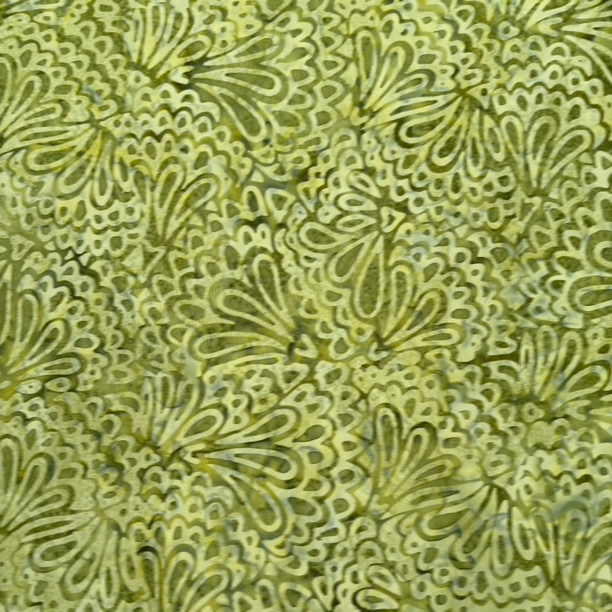 Batik Backing BA1810 Garden Range Green - Waterproof Outdoor Fabric for Patio Furniture, Cushions, and Home Decor