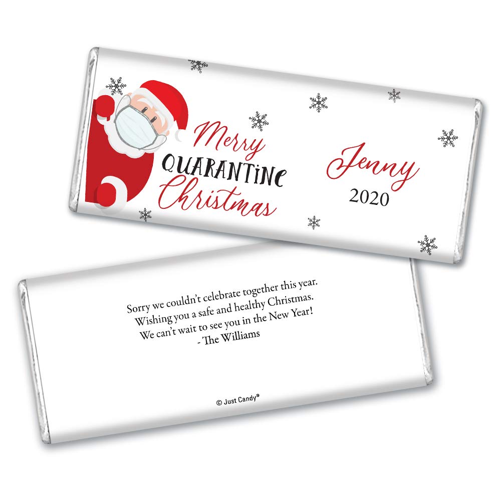 36 Count Personalized Christmas Chocolate Bars - Custom Holiday Candy for Gifts, Parties & Stocking Stuffers (Santa Theme) - Perfect for Christmas Celebrations, Office Parties & Family Gatherings
