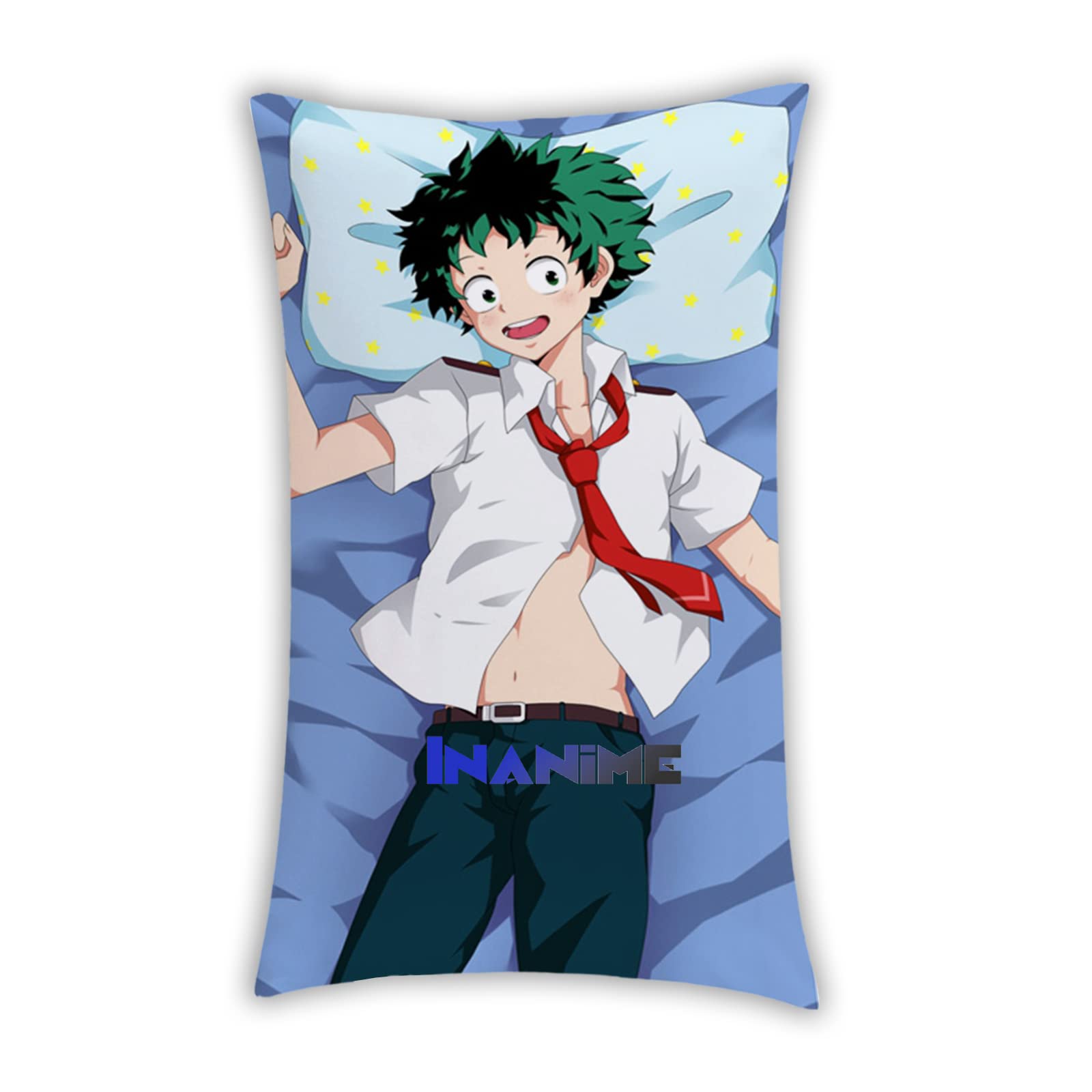 My Hero Academia Izuku Midoriya Anime Pillow Cover 20x36 Inch - Japanese Anime Pillowcase for Bedroom Decor, Couch Throw Pillow Protector - Soft Peach Skin Fabric for Anime Fans & Collectors