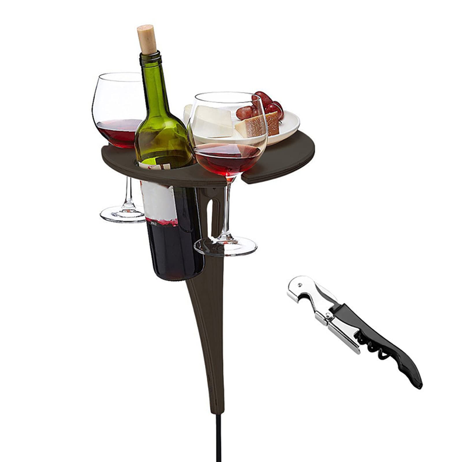 YCYSPORT Portable Folding Wine Table - Compact Picnic Table with Wine Glass Holder for Beach, Sand & Grass - Perfect for Outdoor Camping, Garden Parties & Travel Accessories | Great for Backyard BBQs, Picnics & Beach Vacations