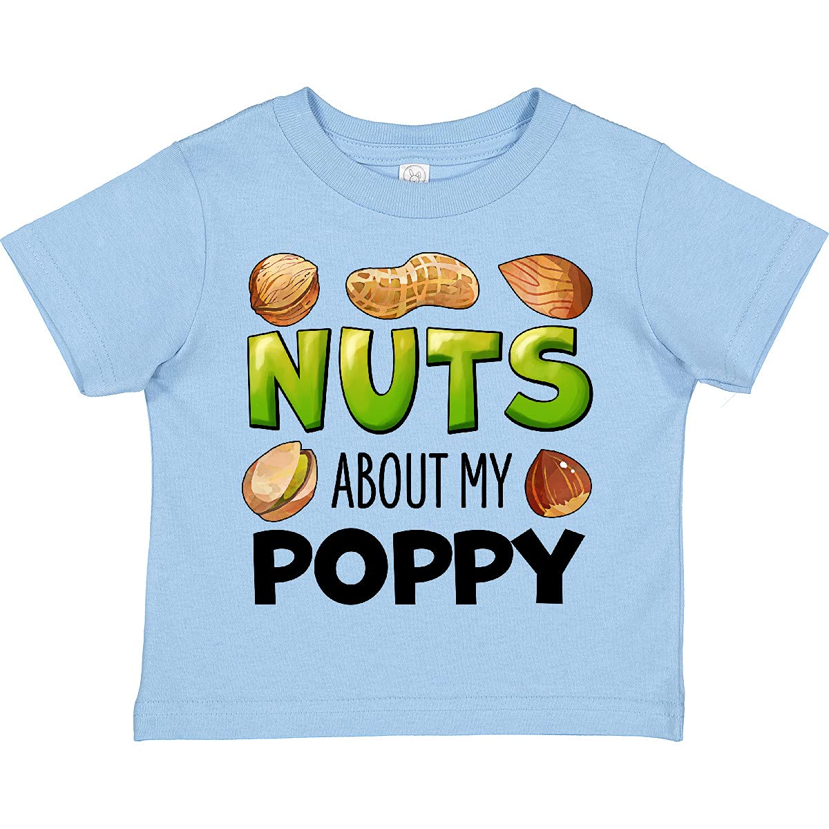 Inktastic Nuts About My Poppy Peanut Almond Pistachio Toddler T-Shirt - Cute Graphic Tee for Kids, Funny Toddler Outfit, Casual Playwear for Boys & Girls