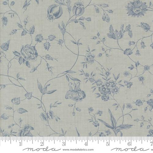 French General Sacre Bleu M13973 16 Pivoine Vines Ciel Blue Fabric - Premium Cotton Quilting Material for Home Decor, DIY Crafts & Sewing Projects - Perfect for Curtains, Pillows & Quilting