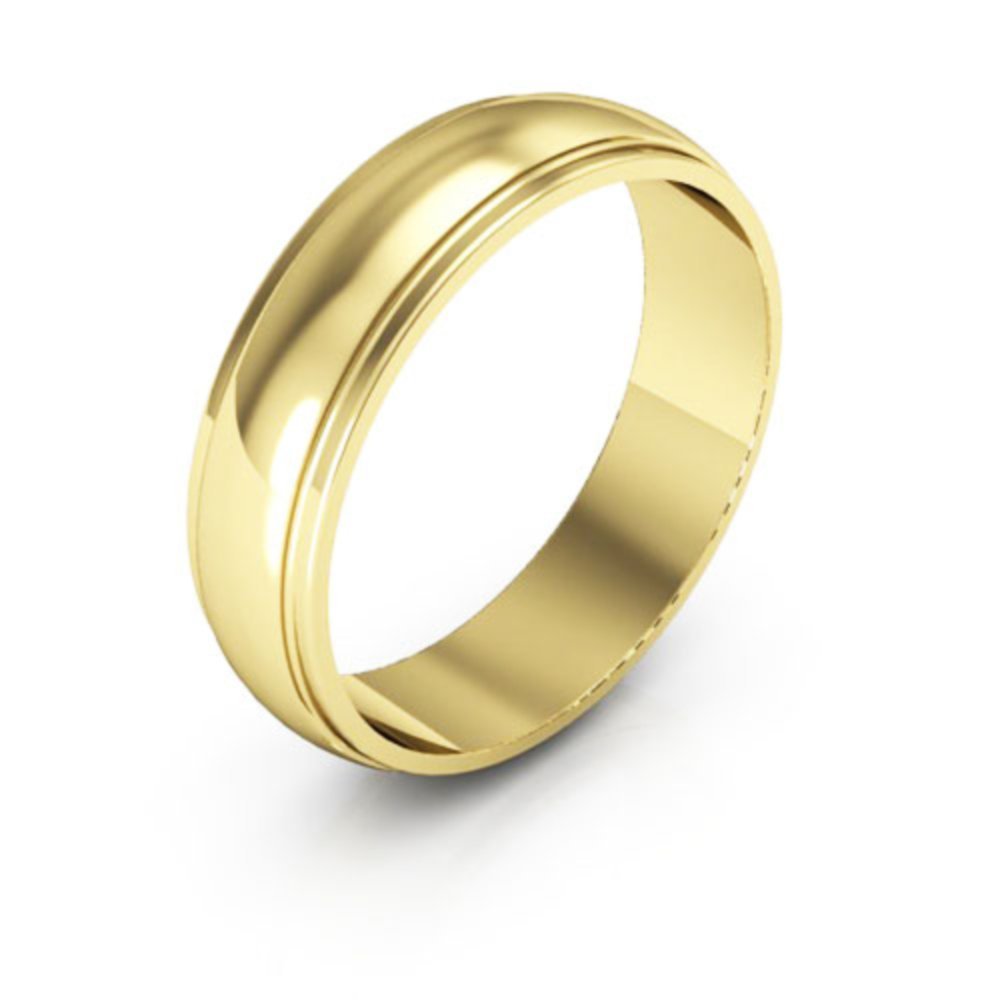 10K Yellow Gold Plain Wedding Bands for Men & Women - 5mm Half Round Edge - Perfect for Anniversaries, Engagements & Everyday Wear